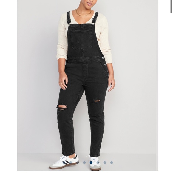 Old Navy Denim - New Old Navy Straight Black Wash Ripped Jean Overall Plus Size 18